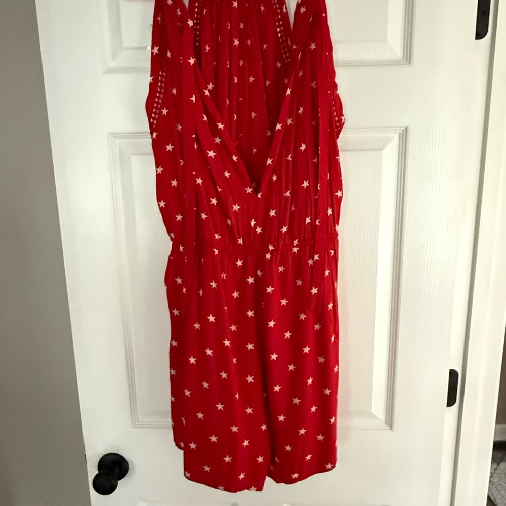 New York & Company Red Star Print Dress